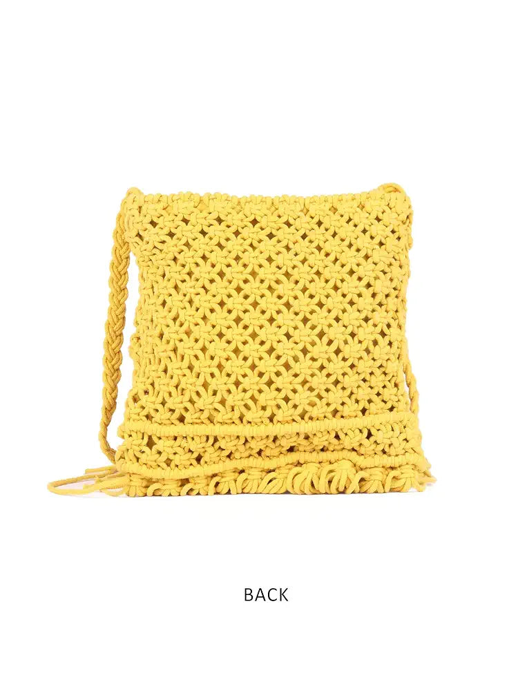 ASTRID Handmade Macrame Flap Over Sling Bag For Girls And Women
