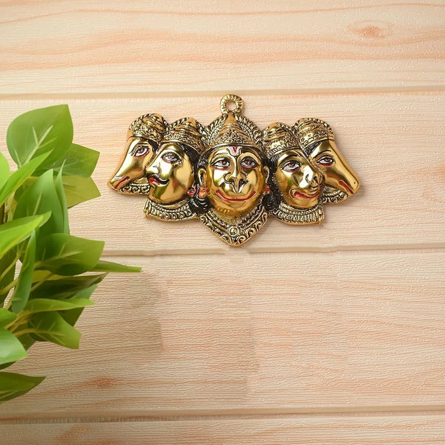CHHARIYA CRAFTS Metal Panchmukhi Hanuman ji Murti Bajrangbali Idol Wall Door Entrance Statue for Home Decor Gift Item Protection from Evil Eye Decorative Showpiece - 10 cm?