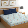 Dreamlet Premium Cotton Flat Double Bedsheets With 2 King Size Pillow Covers Double Bed Breathable | Sky Blue