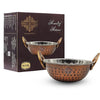 Indian Art Villa Hammered Antique Dark Finish Design Steel Copper Kadhai Wok | 700 ml