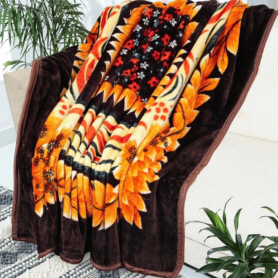 Premium Super Soft Cloudy Printed Mink Double Bed Blanket for All Season, Ultrasoft & Cozy Single Ply Blanket | |220 x 230 Cm 