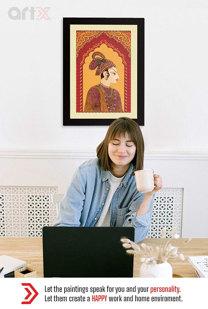 ArtX Paper Premium Rajasthani Banna Wall Art Painting, Multicolor, Traditional, 18X24 in, Set of 1