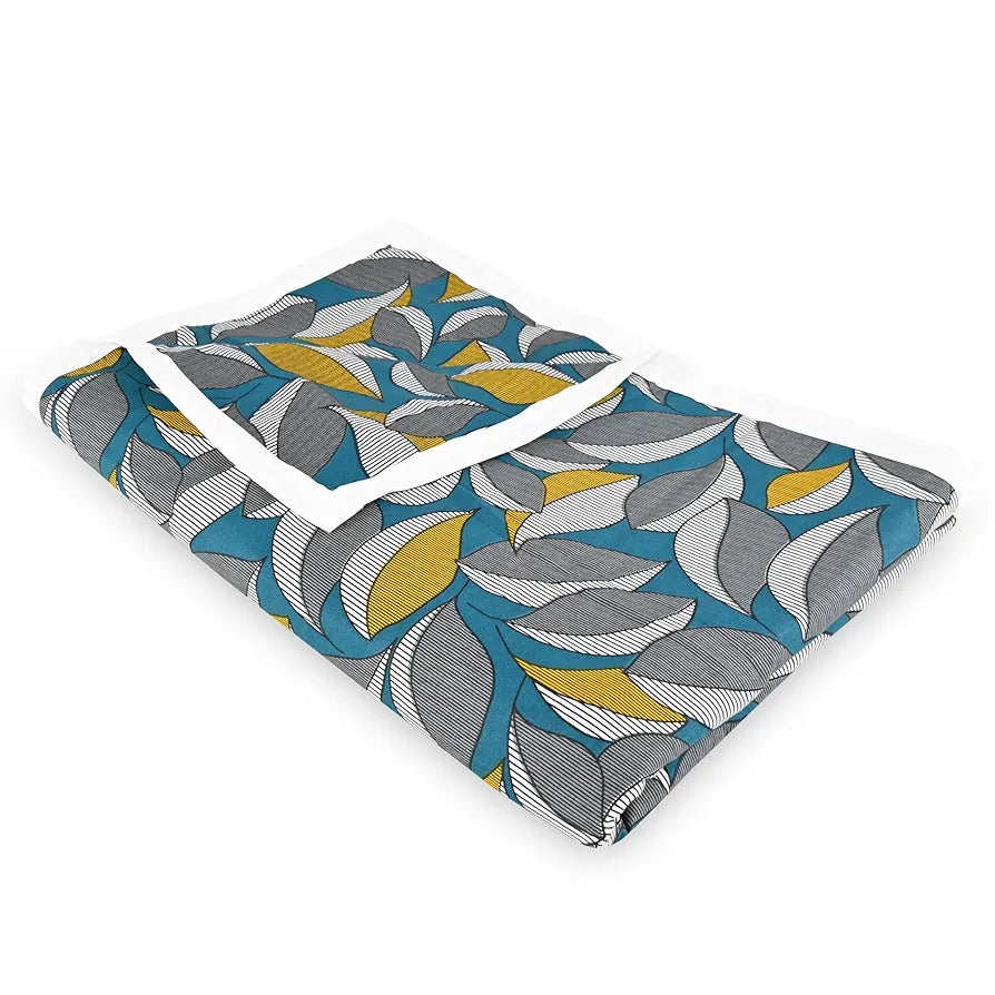 Divine Casa Floret 100% Cotton Double Dohar | 120 GSM | Soft & Lightweight Throw Blanket | Reversible Design | Cozy & Breathable Bedding | All-Season Comfort | 220 x 205 CM, Woody Petals