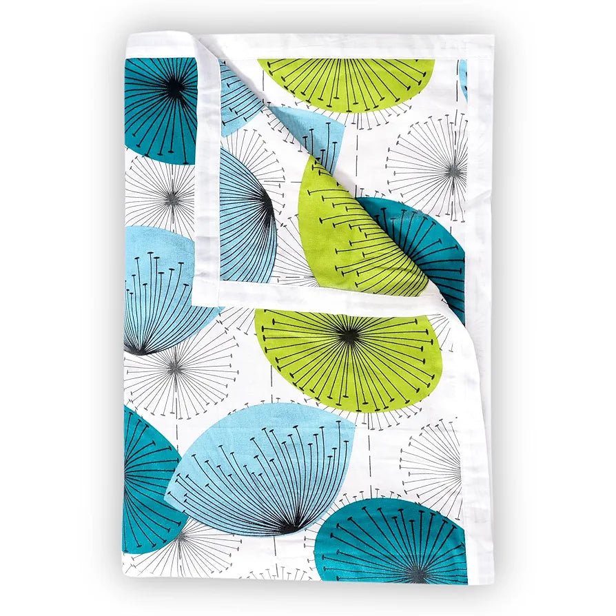 Divine Casa Floret 100% Cotton Single Dohar | 120 GSM | Soft & Lightweight Throw Blanket | Cozy & Breathable Bedding | All-Season Comfort | 210 x 140 CM, Aqua