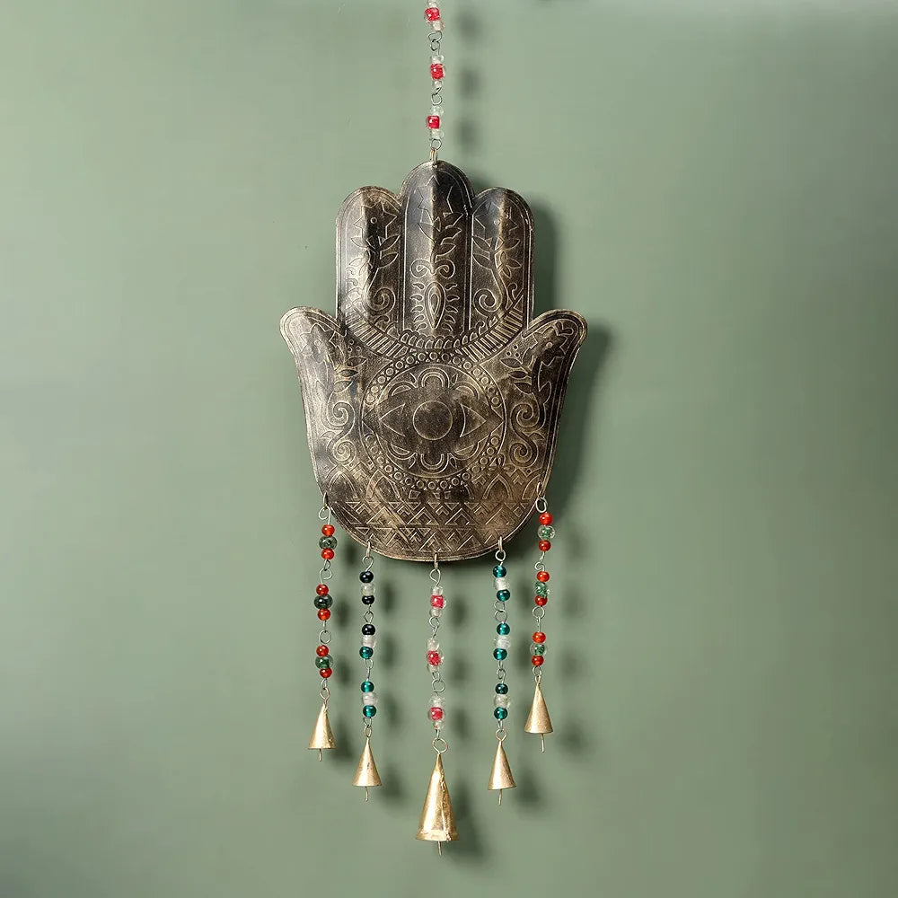 DULI Metal Windchime Big Wall Hanging, Feng Shui, Wall Art, Wall Decor, PositiveVibes, Rustic Wall Hangings, Wall Art, Diwali Decor, Home Decor Hanging Bells 