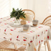 Urban Space Cotton Square Dining Table Cover Printed Anti Skid Table Cloth Colour Humming Bird Red
