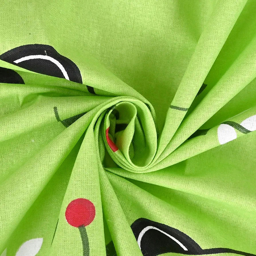 Divine Casa 144 TC 100% Cotton Single Bedsheet with 1 Pillow Cover | Skin-Friendly Fabric for Everyday Comfort | 223 X 145 CM | Abstract Pattern | Ice Green