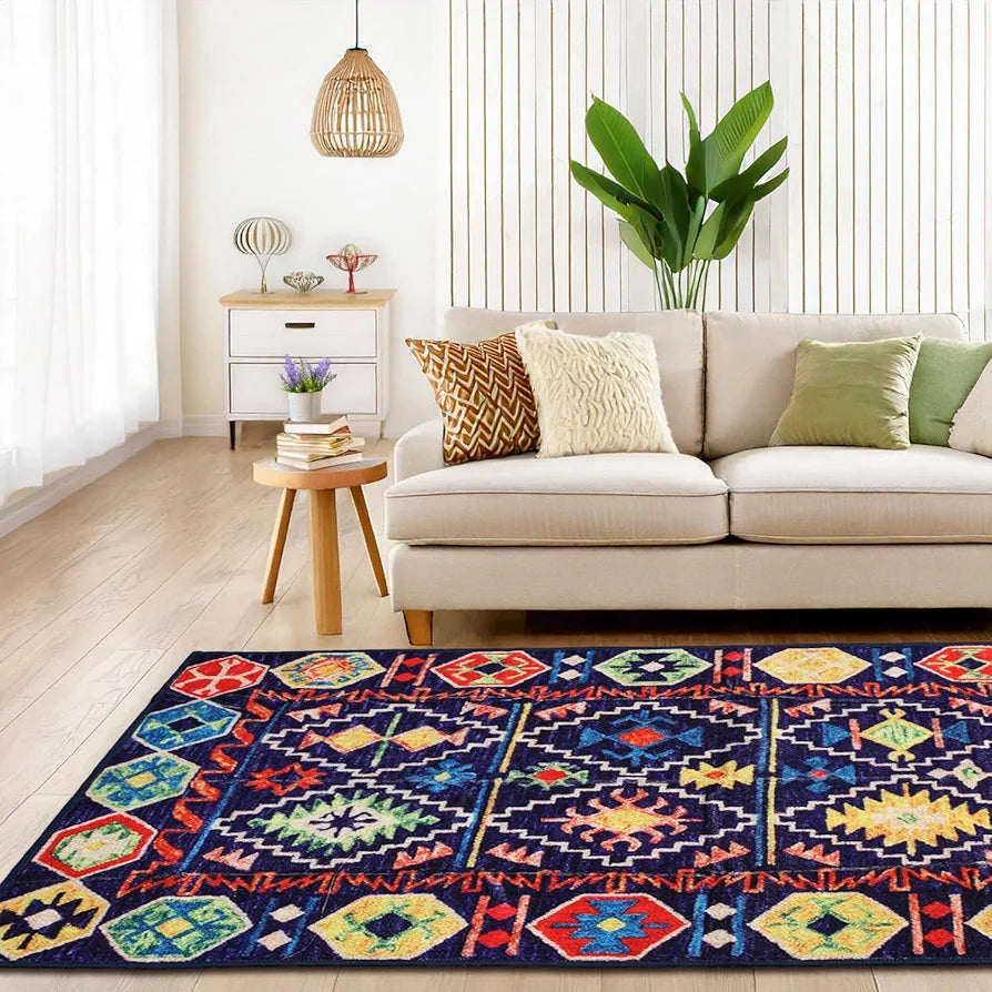 Status Contract Status 5 x 7 Feet Multi Printed Vintage Persian Carpet Rug Runner for Bedroom/Living Area/Home with Anti Slip Backing
