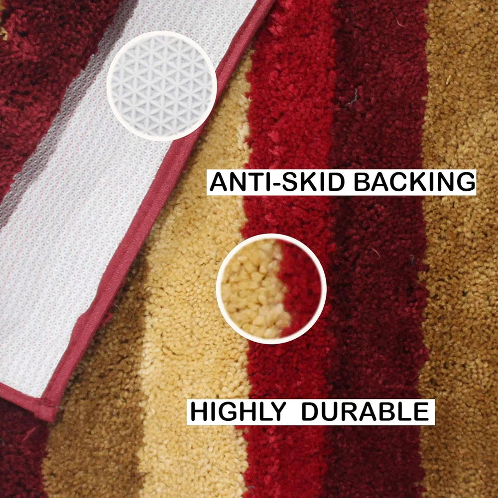 Luxe Home Jericho Doormat 2500 GSM Super Soft Microfiber, Anti-Skid Bathroom Mat & Kitchen Mats for Floor, Water-Absorbent, Quick Dry, Washable Door Mats for Home - Cherry, 60x90 cm, Pack of 1
