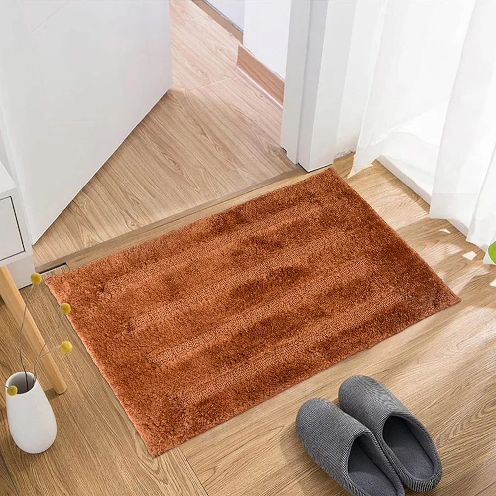 Kuber Industries Door Mat | 4 Striped Doormat | Velvet Entrance Mat | Entry Doormat | Office Entrance Door Mat | Door Mat for Home | Door Mat for Living | Golden