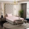 Stoa Paris Satin Elastic Fitted Bedsheets for Single Bed 300TC Premium 1 Pillow Cover Colour Blushing Pink