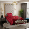 Stoa Paris Satin Comforter Double Bed with 300 TC 1 Pillow Covers Colour Flirty Red
