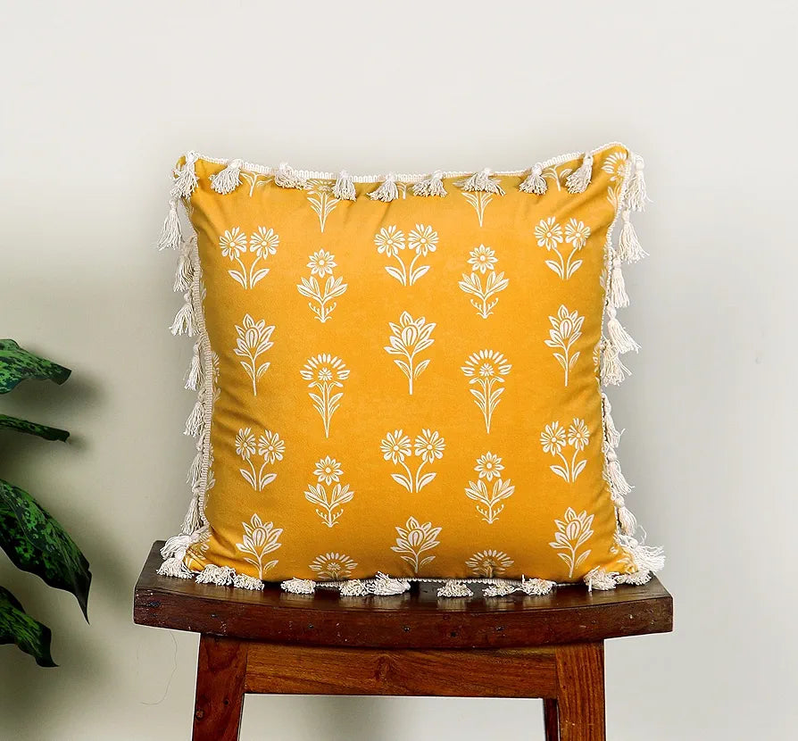 ishro home Premium Cushion Cover Set of 1 | Cushion Cover 16 inch x 16 inch – Soft European Standard Fabric, Frill Design, Machine Washable | 