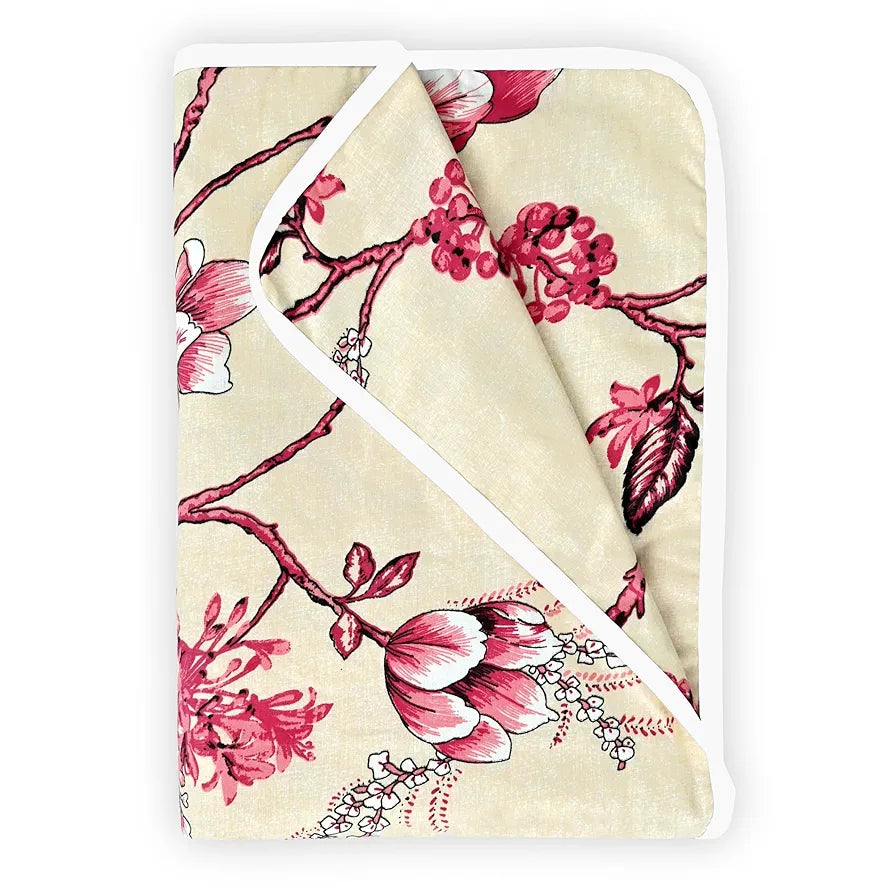 Divine Casa Floret 100% Cotton Single Kids Dohar | 120 GSM | Soft & Lightweight Throw Blanket | Cozy & Breathable Bedding | All-Season Comfort | 140 x 100 CM, Summer Fern