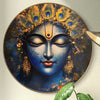 Livin'luxe Paintings Divine Blue Goddess Wall Painting with Frame - Sparkle Glossy Round Golden Framed Large Painting