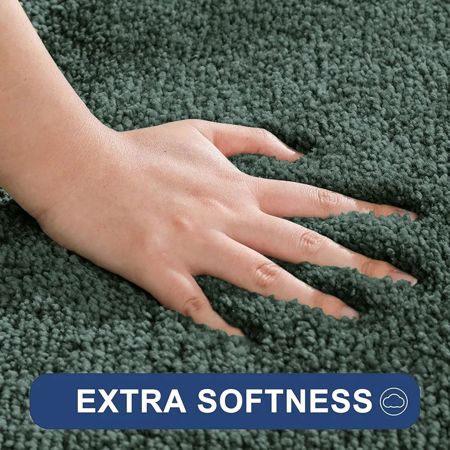LUXE HOME INTERNATIONAL Microfibre Rectangular Bath mat Super Soft Anti Skid Newman Mats For Bathroom 