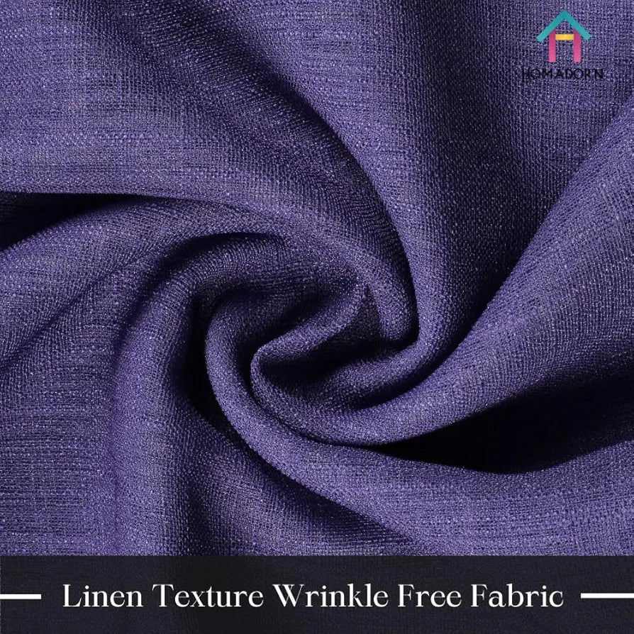 HOMADORN Ombre Printed Linen Textured Sheer Curtains for Living Room, Bedroom, Dining Room, Kitchen, Bathroom 