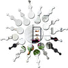 Bikri Kendra Sun Silver Model-7 Mirror Stickers for Wall, Acrylic Mirror Wall Decor Sticker