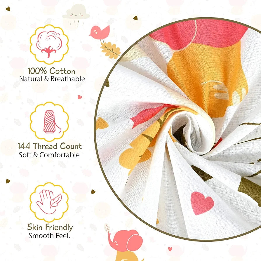 Divine Casa 144 TC 100% Cotton Single Bedsheet with 1 Pillow Cover | Skin-Friendly Fabric for Everyday Comfort | 223 X 145 CM | Abstract Pattern | Marlin White