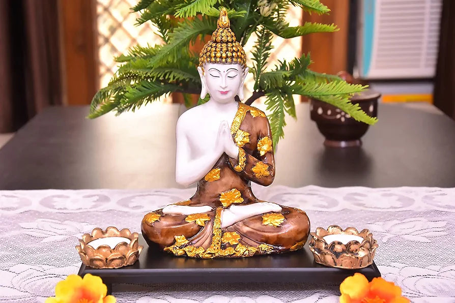 Mariner's Creation Buddha Idol for Gift and Home Decor Gautam Buddha showpiece for Home and Office Decor Made of Resin and Marble