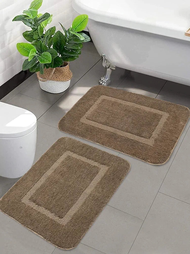 Saral Home - Good Morning Mat, Soft, Anti-Skid, Washable, Water Absorbent, Quick Drying, All time usable Bathmat/Doormat/Runner. Slip-Resistant Backing for Everyday Safety 2PC,