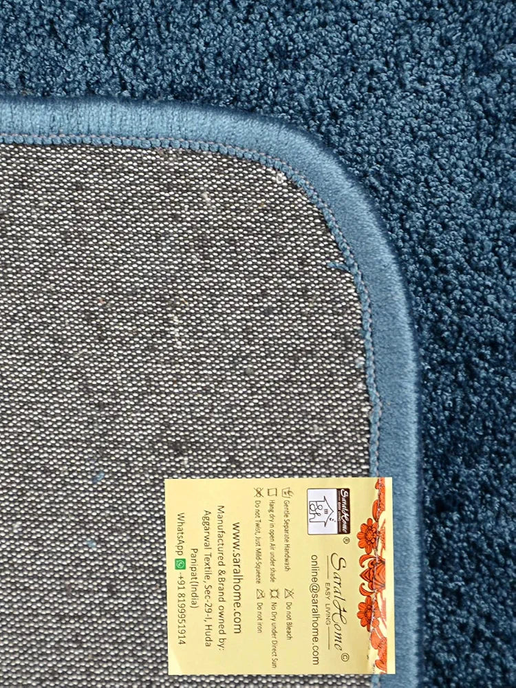 Saral Home Neon Shaggy Yarn Anti-Skid Bath Mats 