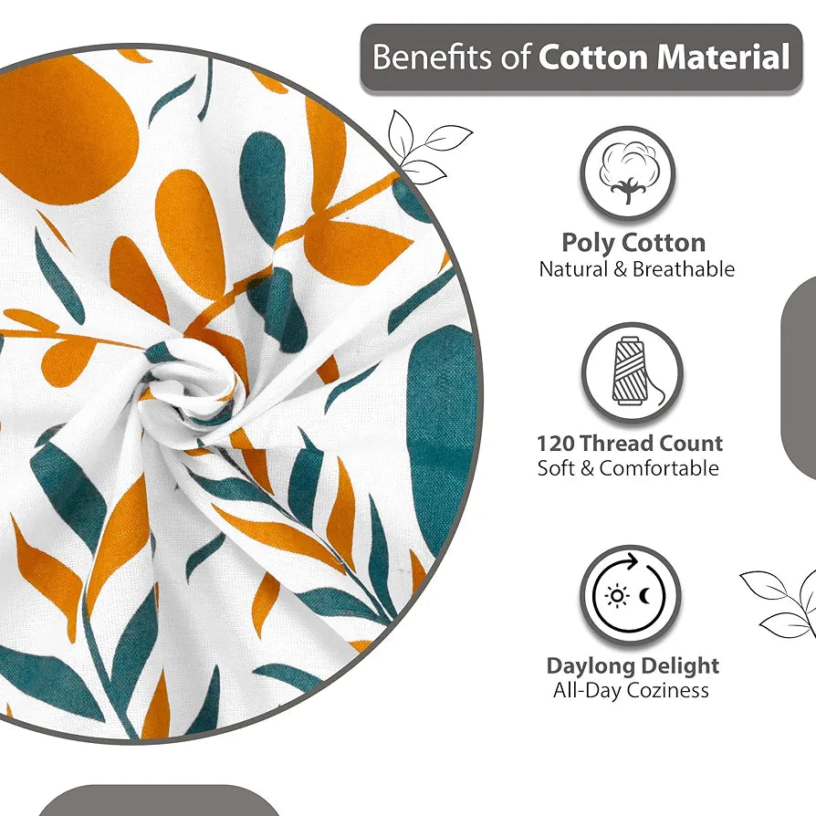 Divine Casa 144 TC Cotton Bedsheet for Double Bed with 2 Pillow Cover 