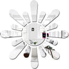 Bikri Kendra Sun Silver Model-12 Mirror Stickers for Wall, Acrylic Mirror Wall Decor Sticker