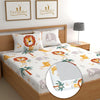 Dreamlet 180tc Cotton Feel All Around Elastic Fitted Bedsheets King Size for Double Bed With 2 Pillow Covers | White