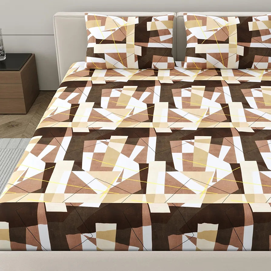 Dreamscape Microfiber Wrinkle & Fade Resistant Double Bedsheet with 2 Pillow Covers - 