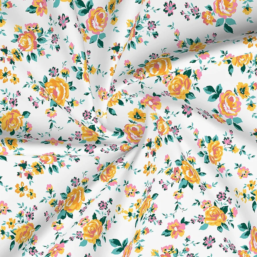 Layers Marigold 100% Cotton Bedsheet Set for All Seasons - Lightweight, Moisture Absorbent, Machine Washable & Easy to Care - Gift for Housewarming & More - 144 TC - King Size 