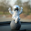 Street27 Sitting Astronaut Figurine Showpiece Silver for Home Décor Idols for Office Desk Table Astronaut Toy