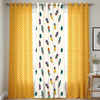Urban Space Cotton Curtains for Door Combo Set of 3 Tieback & Eyelets Included with Curtains Yellow Star & Dream Catcher