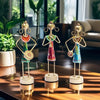 Kraftskala Small Cute 7.5 inch Metal Musician Dolls for Living Room Decor