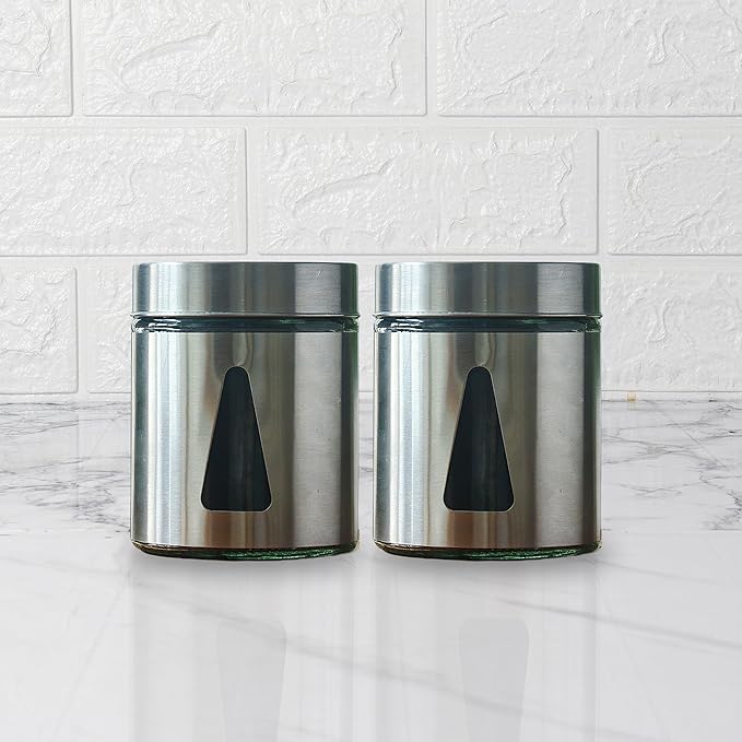 Femora Kitchen Storage Jars Steel Finish With See Through Window Jar ...