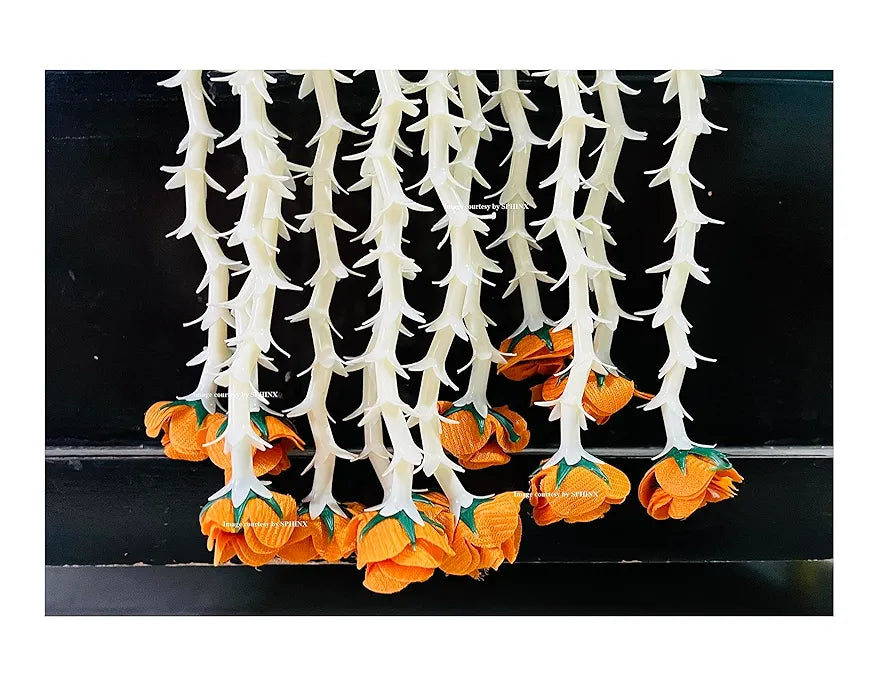 SPHINX Artificial rajnigandha Buds Rose Strings for Home Function Festive Decor Wedding haldi Ceremony Pooja Housewarming Decorations Approx 2.5 ft Height - 