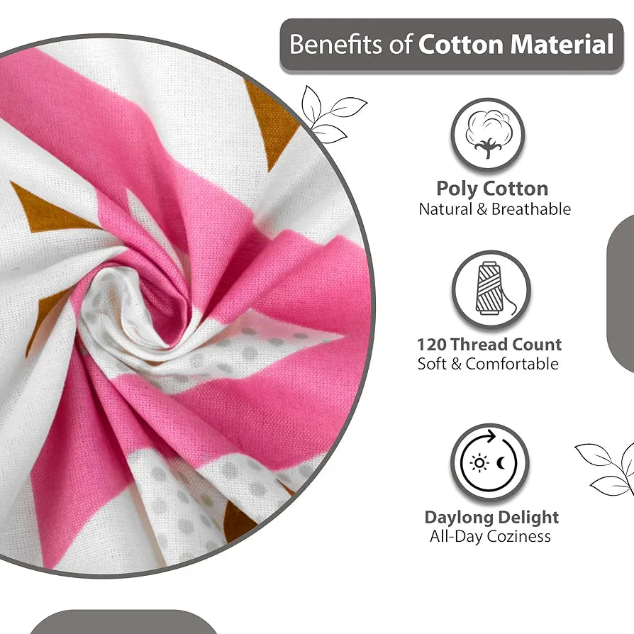 Divine Casa 144 TC Cotton Bedsheet for Double Bed with 2 Pillow Cover 