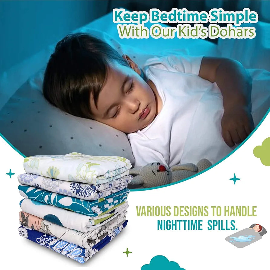 Divine Casa 100% Cotton Toddler Baby Blanket for for 0-4 Years I Skin Friendly Swaddle Dohar for Girls and Boys I 135x100 cm - Turquoise and Green