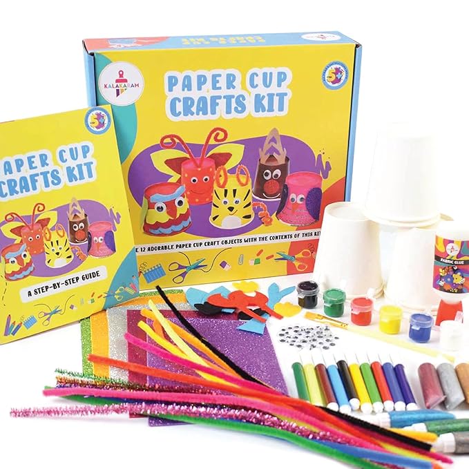 Kalakaram Paper Craft Kit for Kids Diy Fun Activity Kit | Paper Cup Pa ...