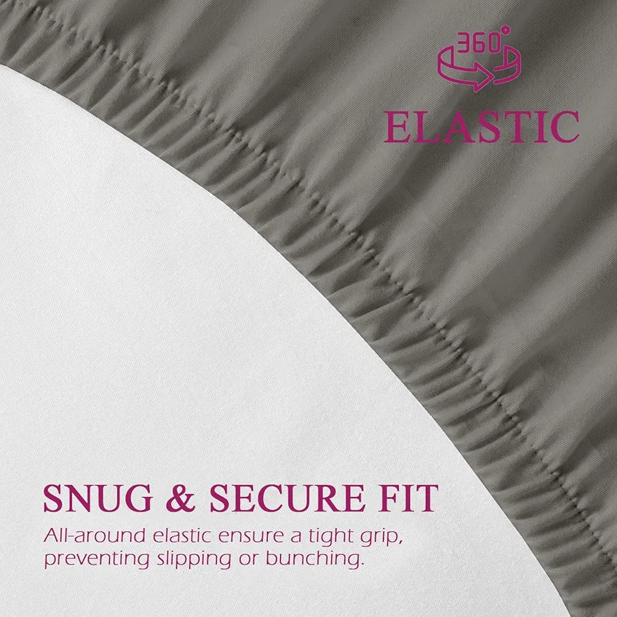 Trance Home Linen 300 TC Bamboo Fitted Queen Size Bedsheet | Soft, Breathable & Eco-Friendly Bedsheet with 2 Pillow Cover - 