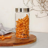 Femora Kitchen Storage Jars Borosilicate Glass With Steel Lid Air Tight Jar | 550 Ml | Pack of 2