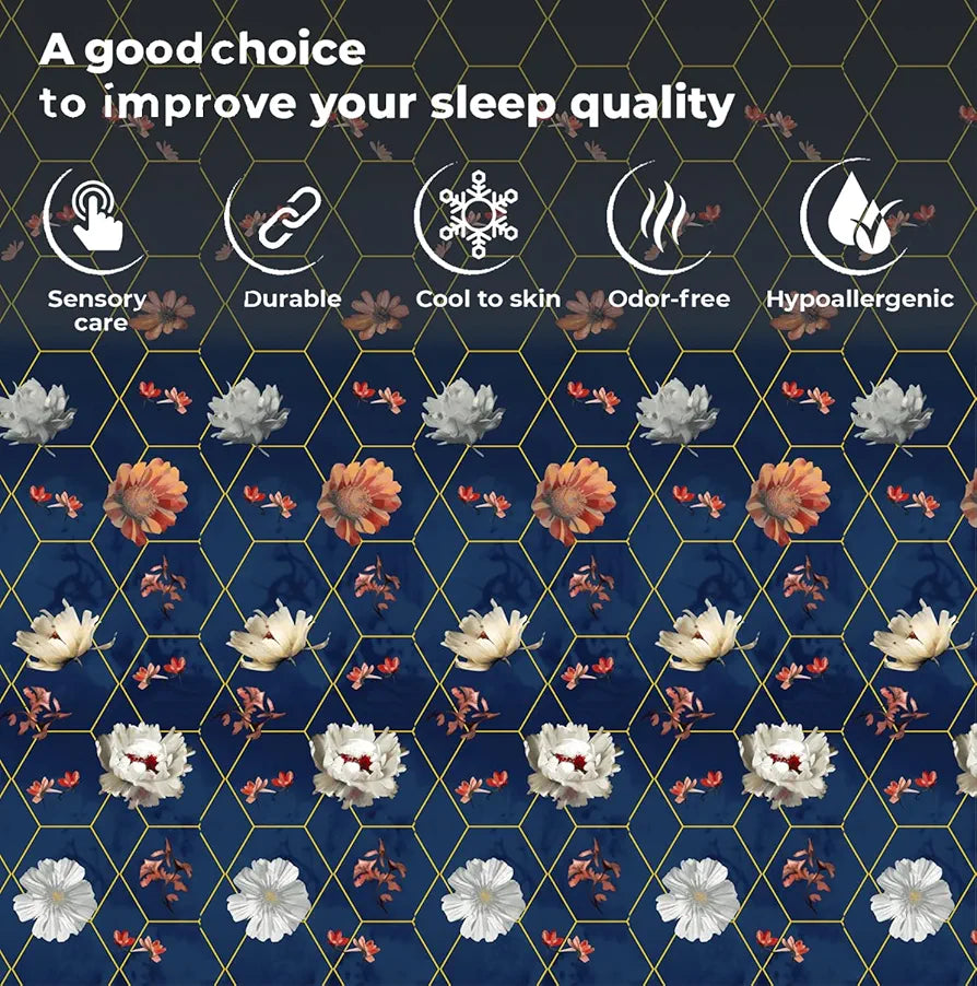 FRESH FROM LOOM Floral Microfiber Cotton Bedsheet for Double Bed |240 TC Queen Size Soft Bed Sheet with 2 Pillow Cover | Anti Fade Printed Bed Cover 