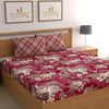 Dreamlet Premium Cotton Flat Double Bedsheets With 2 King Size Pillow Covers Double Bed Breathable | Red
