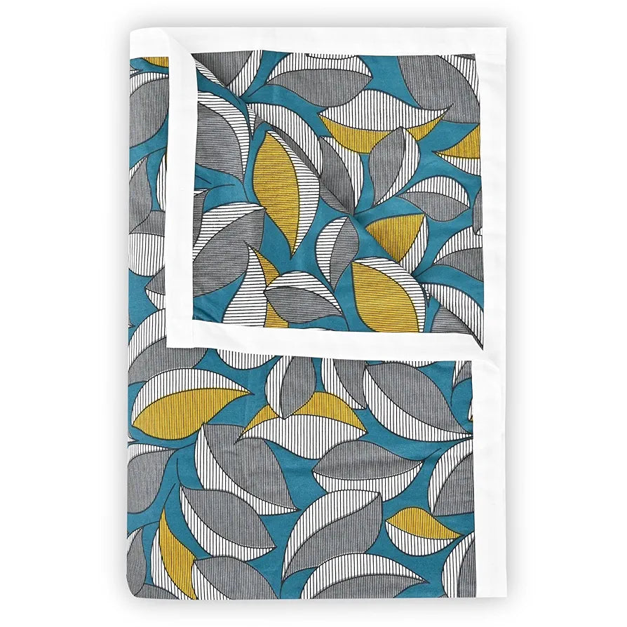 Divine Casa Floret 100% Cotton Double Dohar | 120 GSM | Soft & Lightweight Throw Blanket | Reversible Design | Cozy & Breathable Bedding | All-Season Comfort | 220 x 205 CM, Woody Petals