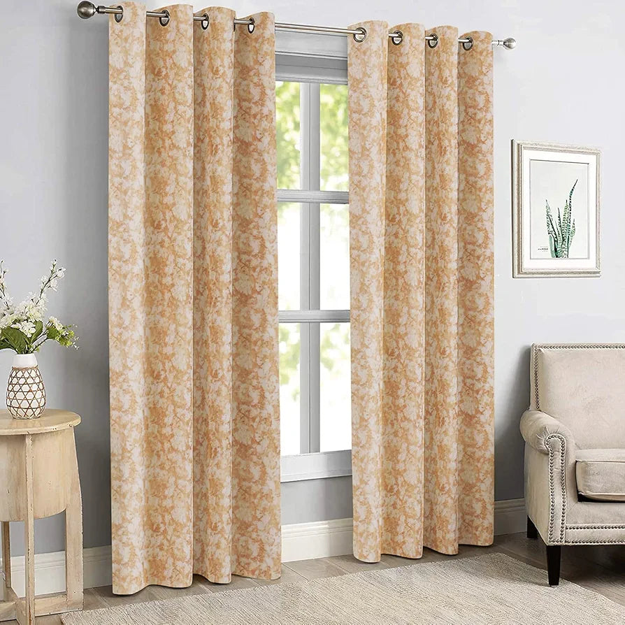 Cloth Fusion Velvet Grommet Door Opaque Curtain 7 Feet Set Of 2|Heavy Abstract Premium Curtains