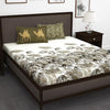 Story@Home Double Bed Cotton King Size Bedsheet With 2 Pillow Covers White and Green Colours