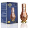 Indian Art Villa Pure Copper Bedroom Water Bottle With Inbuilt Glass Surahi Design With Brass Bottom