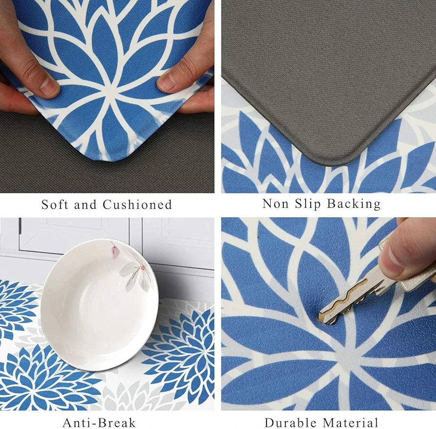 ishro home Premium Kitchen Mats for Floor | Kitchen Runner for Floor | 2 Pcs Set | Anti-Skid & Machine-Washable | 