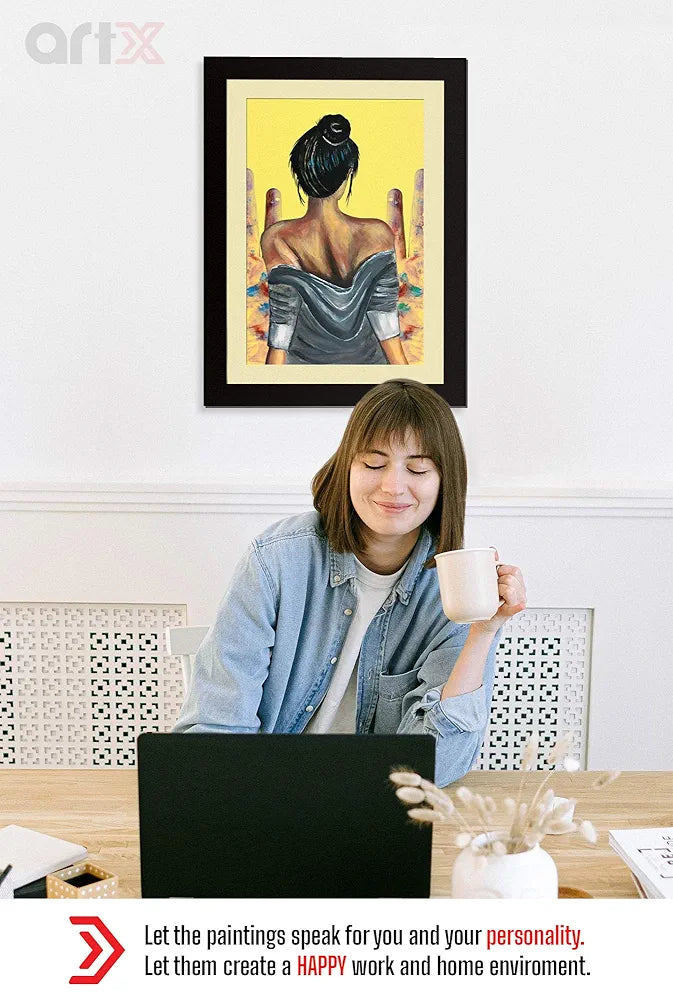 ArtX Paper Premium Abstract Girl Wall Art Painting, Multicolor, Abstract, 18X24 in, Set of 1