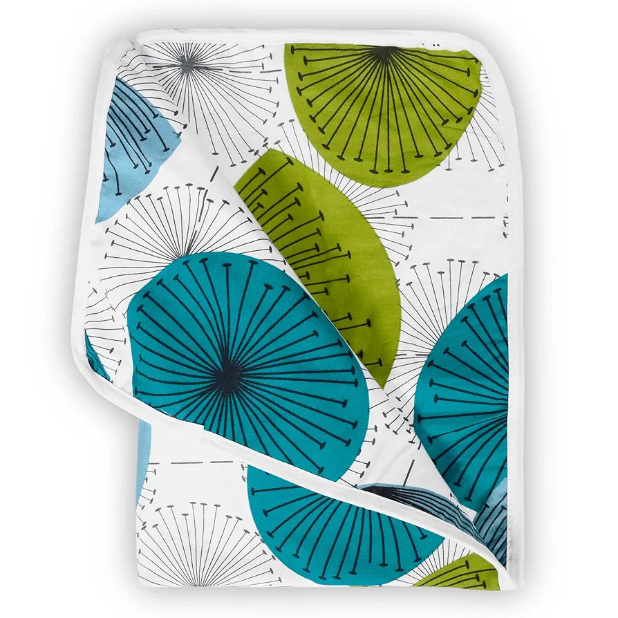 Divine Casa Floret 100% Cotton Single Kids Dohar | 120 GSM | Soft & Lightweight Throw Blanket | Cozy & Breathable Bedding | All-Season Comfort | 140 x 100 CM, Aqua